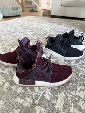 adidas NMD Knit Runner Sneakers in Burgundy and Black